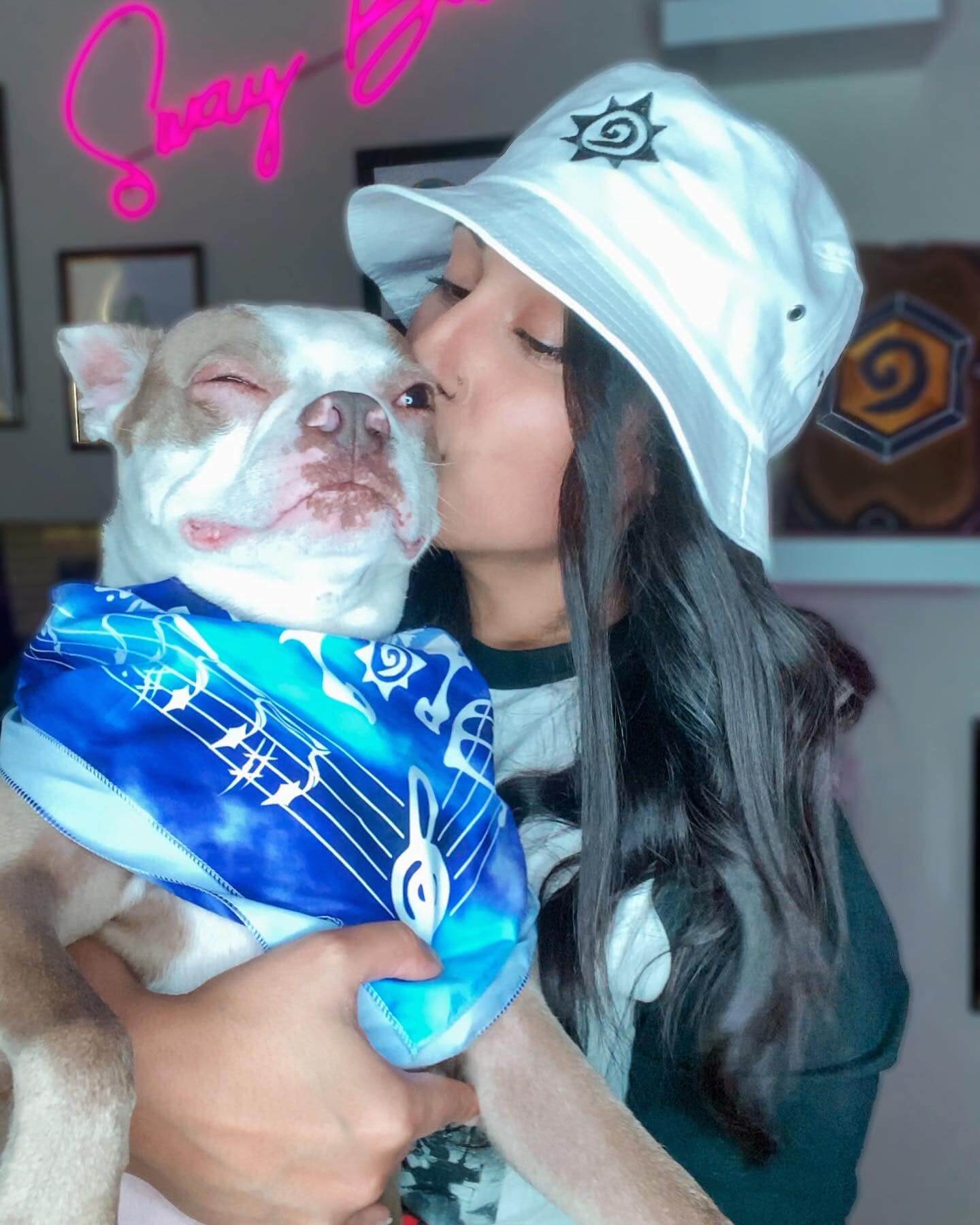 An image of Sway and her puppy Biff